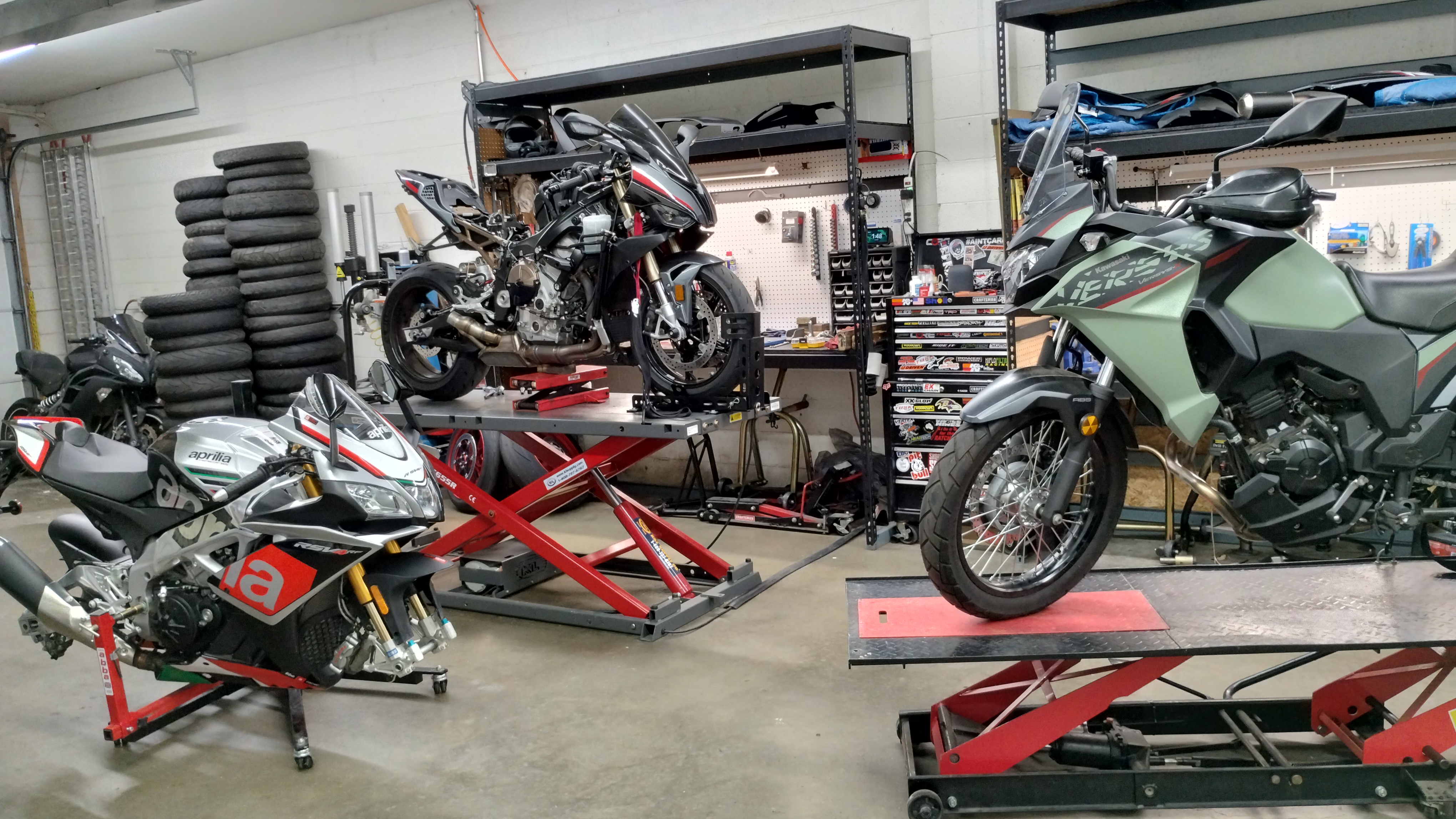 motorcycle service shop